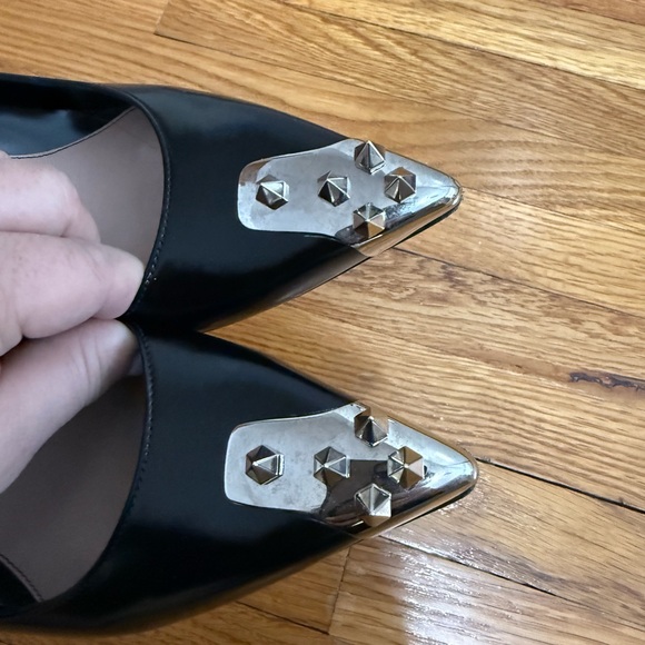 ALEXANDER MCQUEEN Punk Stud embellished leather pumps size 8.5 - Picture 4 of 7